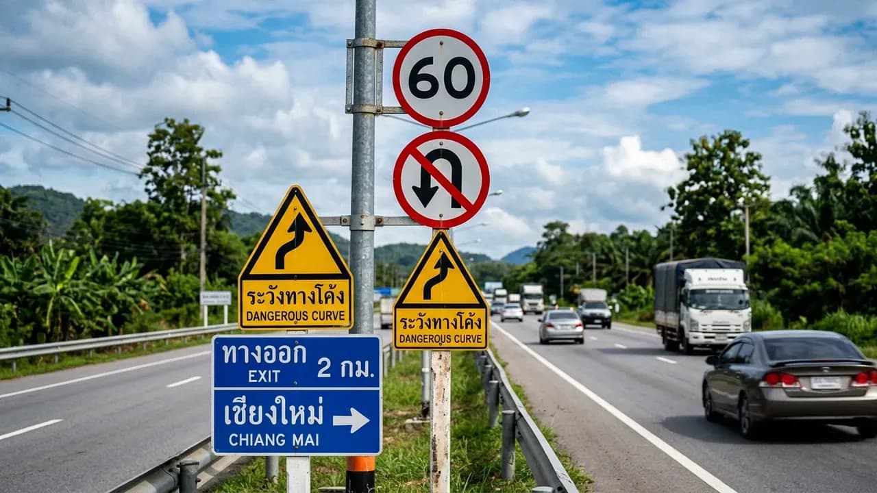 Thai Road Signs Explained