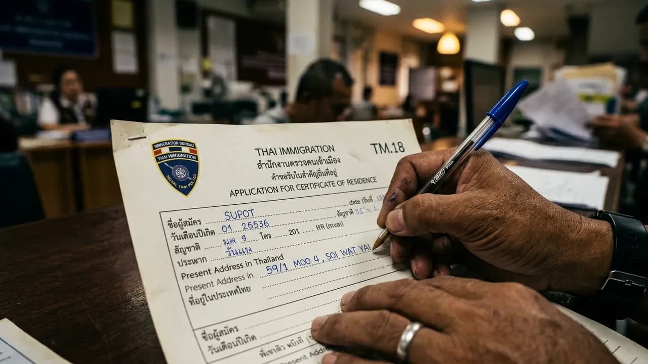 TM.18 Application Form for Residence Certificate Thailand