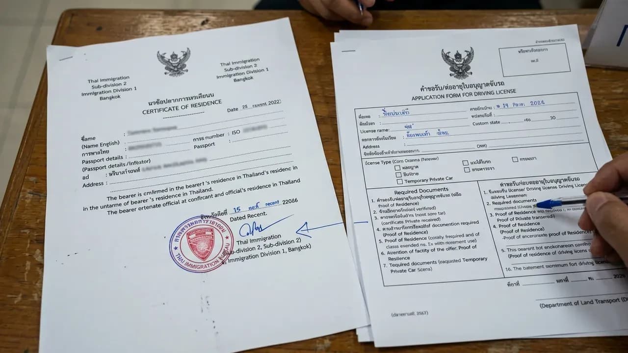 Residence Certificate for Driving License in Thailand
