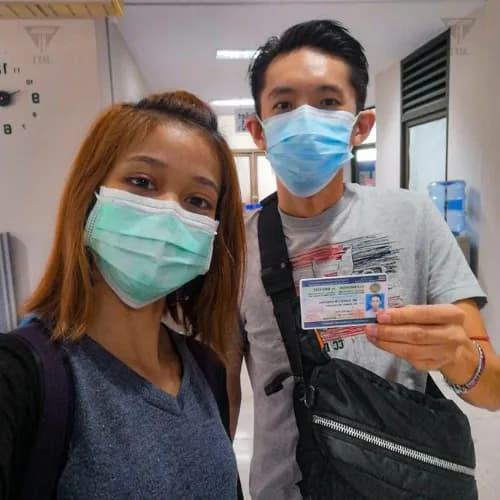 Happy clients with their new Thai driving licenses