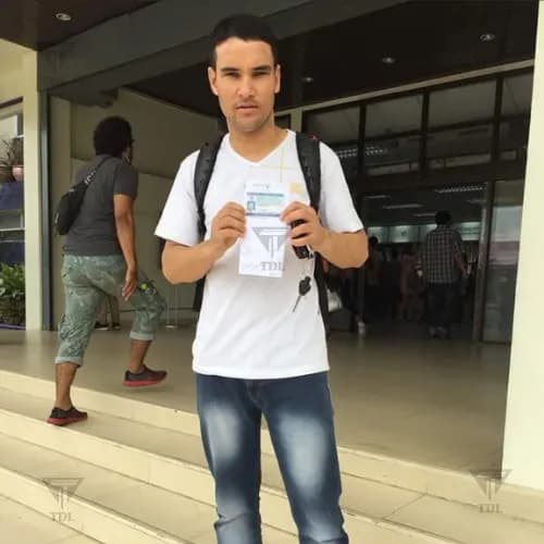 Client with international driving permit at DLT office