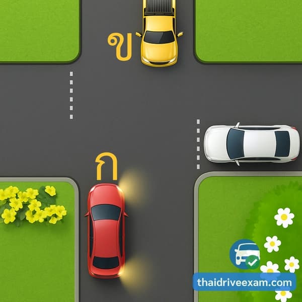Driver A wants to turn right and there is a car going straight coming toward them. What should they do?